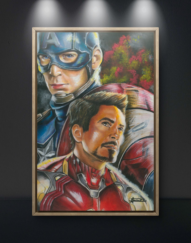 Print &quot;Captain America / IronMan&quot; Avengers - Marvel