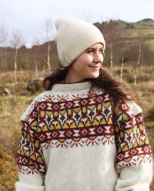 Arctic Summer Sweater Kit - Col 01 (White Lettlopi) - Wool & Pattern - Linka Neumann