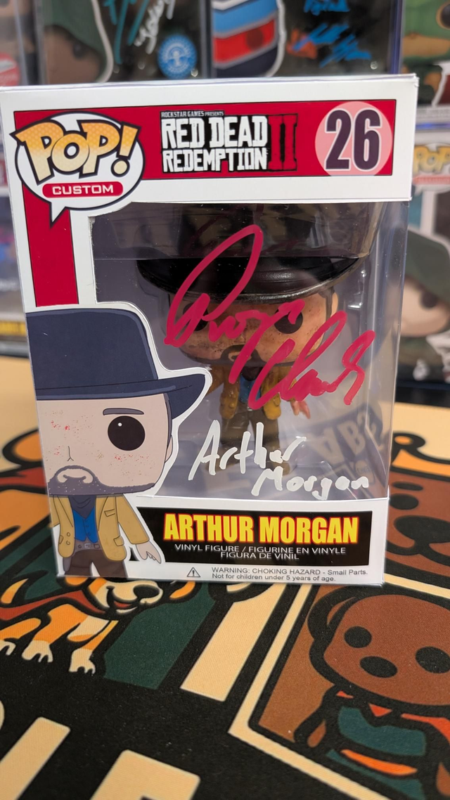 Custom Funko Pop Red Dead Redemption Arthur Morgan signed by Roger Clark with SWAU COA