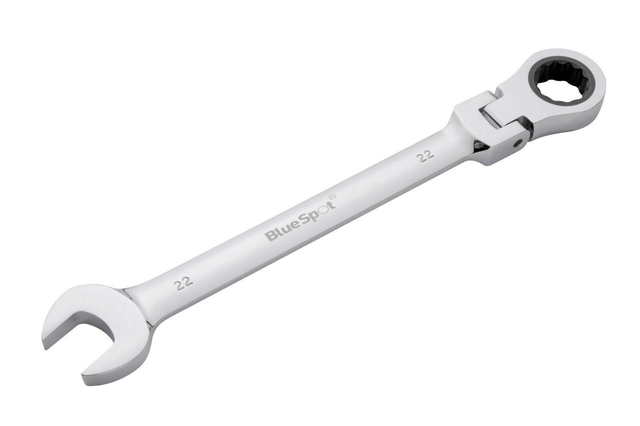 22 mm BlueSpot Flexible Head Ratchet Spanner Combination Wrench Metric