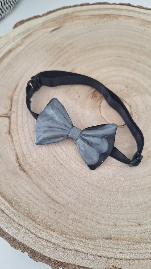 Nœud papillon petit modèle noir/gris 