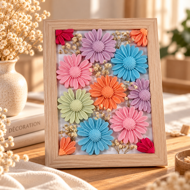 Cadre parfumé - Décoration florale Pâquerette