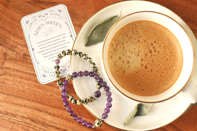 Duo Âmes Sœurs - Améthyste &amp; Jaspe dalmatien