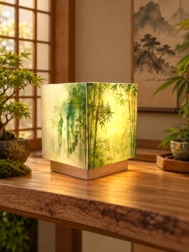 Lampe d'ambiance en cire 12x12cm - "Japon 2"