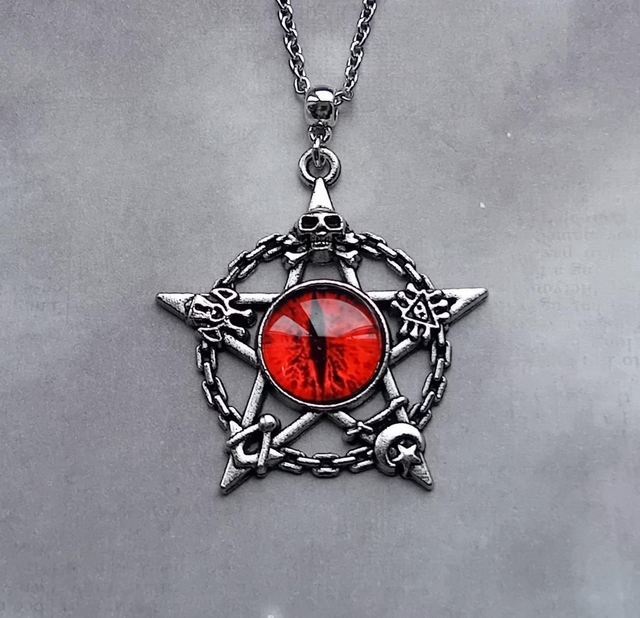 Red Evil Eye Pentagram Necklace 