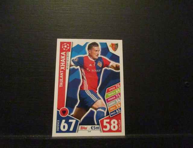 Taulant Xhaka - UEFA Champions League Match Attax 2017/18 Original Trading Card #314