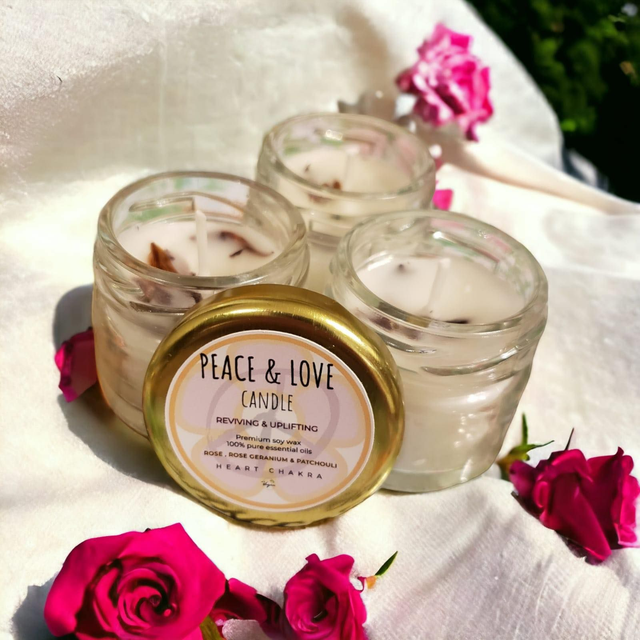 10pcs + Peace &amp; Love Mini candle- Soothing and Calming perfect for Wedding/Gift/Party/ Celebration favours