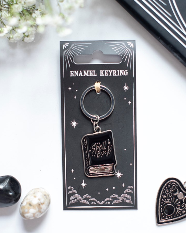 Black Spell Book Keyring