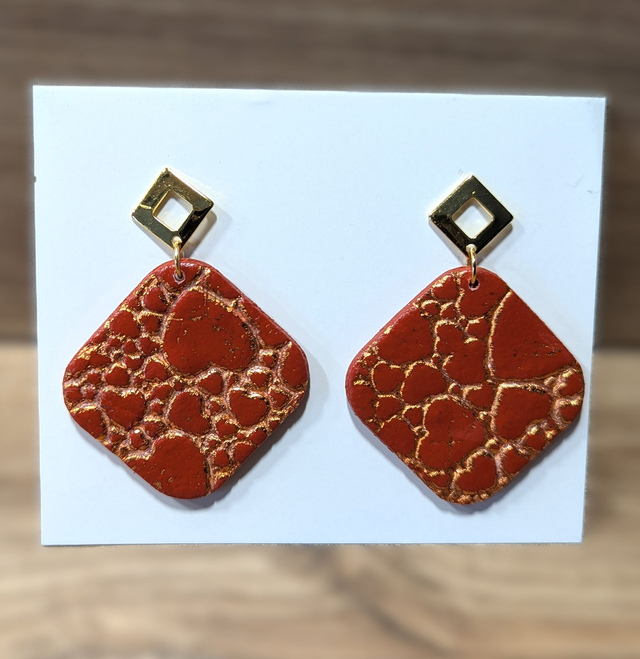 Parure boucles d'oreilles et pendentif coeur