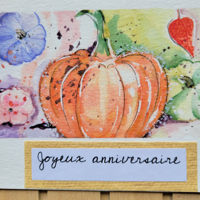 Carte "Joyeux anniversaire", version automne