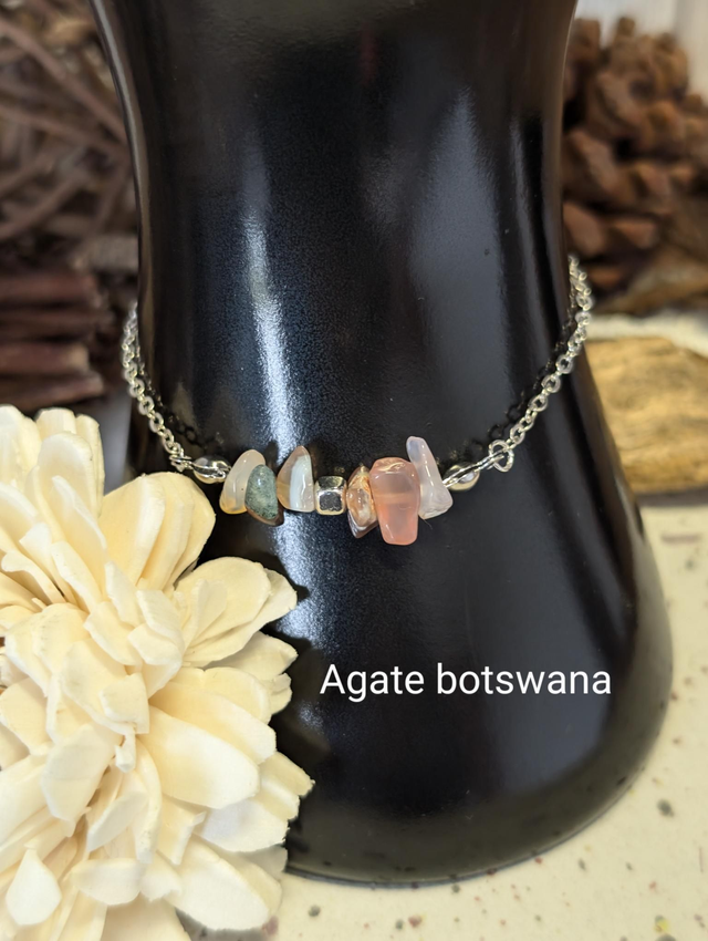 Bracelet Pierre Chips agate botswana 