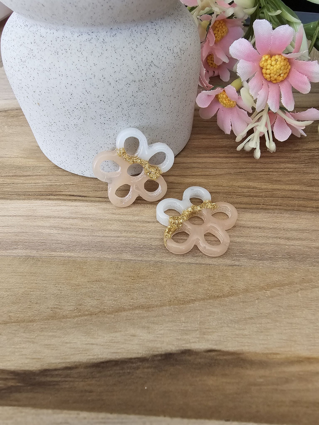 🏵️​FLOWER POP CREUSE interchangeable rose Pastel et blanc🏵️