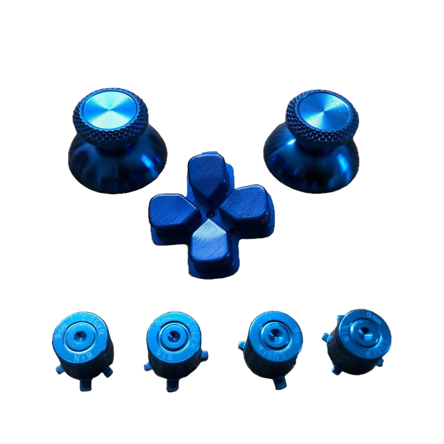 PS5 Controller Aluminium Metal Joystick Buttons D-Pad &amp; Caps Blue