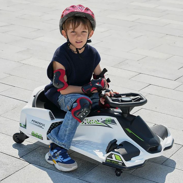 Drift Rider 360 24V Electric Go Kart White with EVA Rubber Wheels