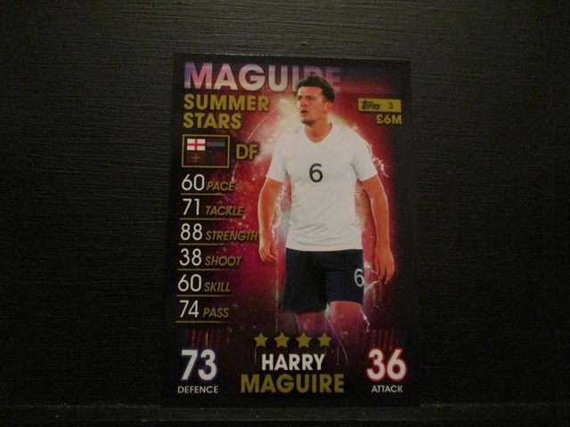 Harry Maguire - Summer Stars Match Attax 101 Original Trading Card