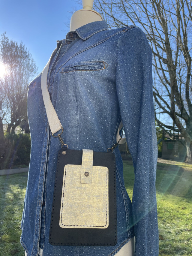 Sac bandoulière noir/doré