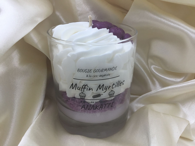 Bougie gourmande &quot;Muffin Myrtille&quot;