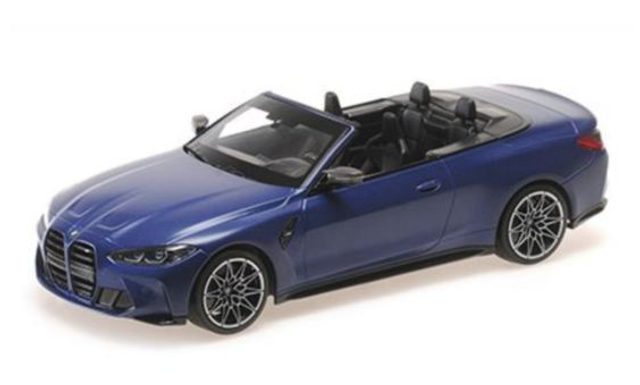 BMW M4 Cabriolet 2021 Matt Blau Minichamps 1:18