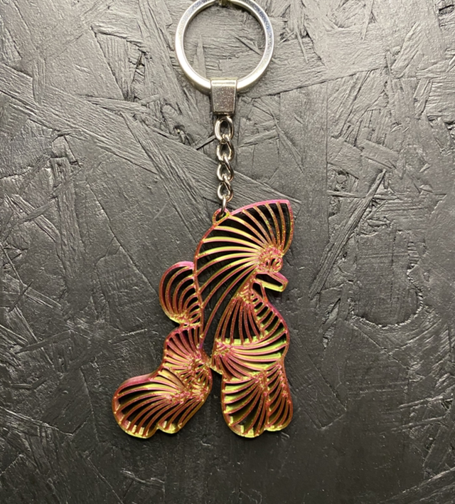 3D - Keychain Poodle Puppy Dark Raspberry