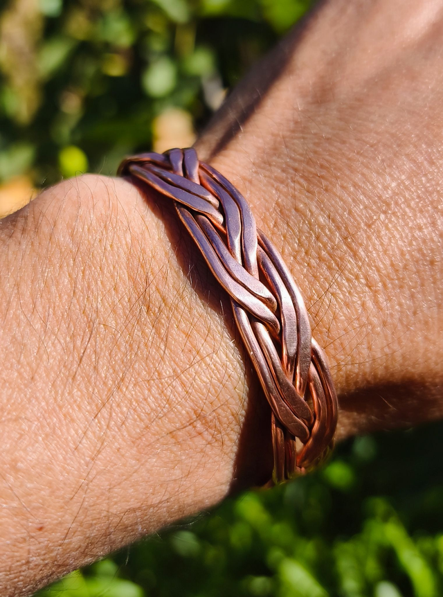 Bracelet Cuivre Tressé 6 Brins | Bijou Artisanal Fait Main