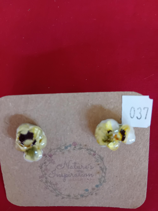 037 - cream stud earings -Nature Inspiration 
