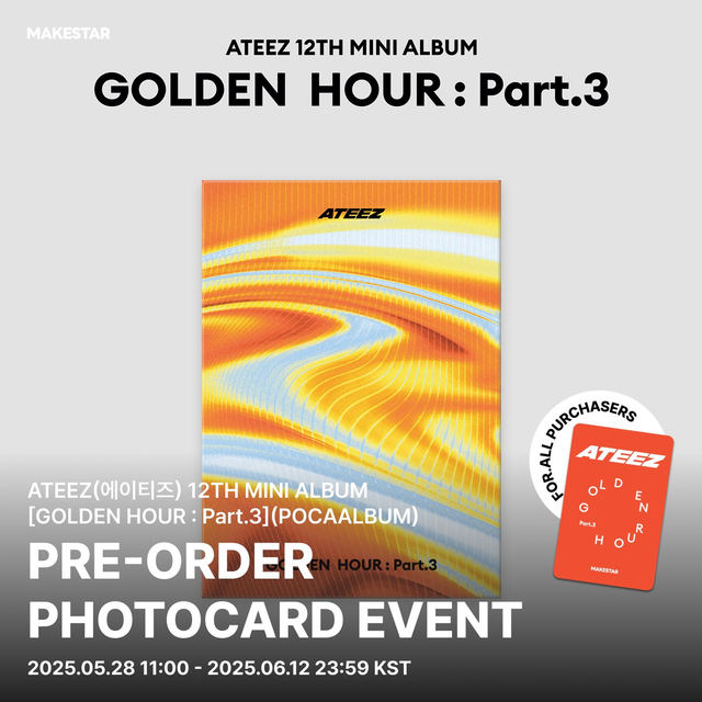 ATEEZ - GOLDEN HOUR : PART.3 12TH MINI ALBUM MAKESTAR GIFT POCAALBUM VER RANDOM [Pre-Order]