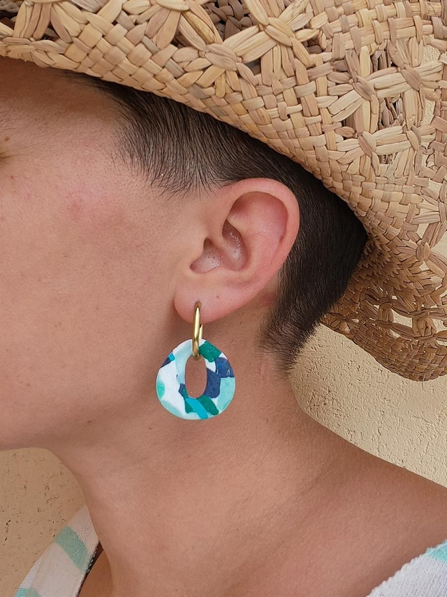 Rondelette blanc bleu réversible