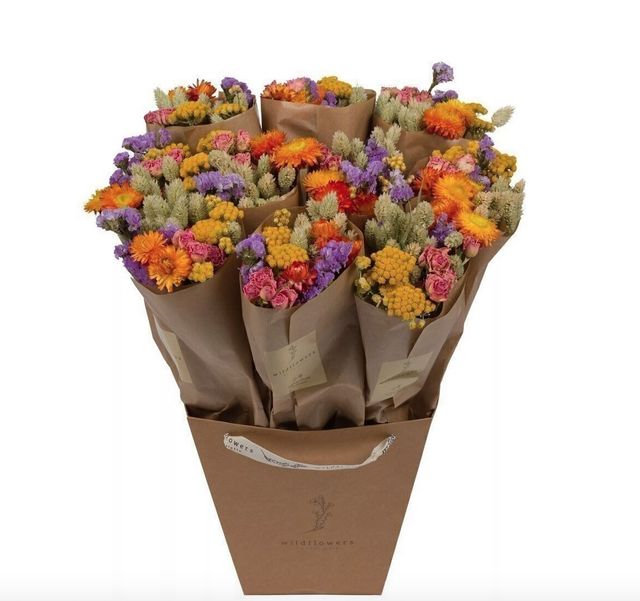 Bouquet de fleurs séchées multicolore