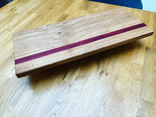 SOLD SOLD SOLD Handmade Oak chopping/cutting board with Padauk detail