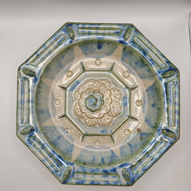 Plat/coupe octogonal en céramique 