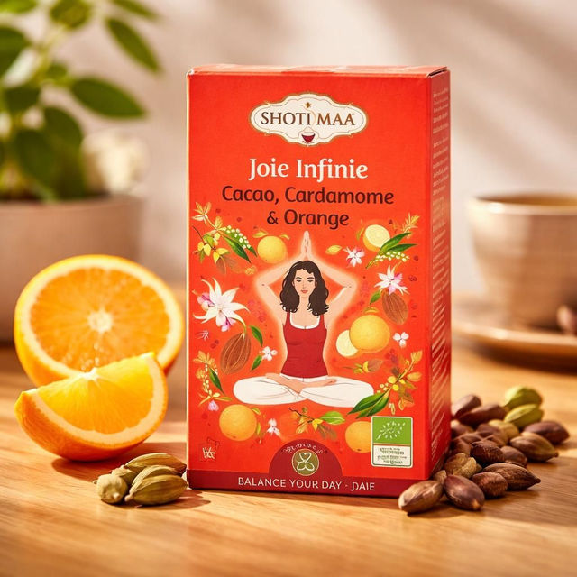 "Joie infinie" - Tisane bio -  Cacao, Cardamome, Orange