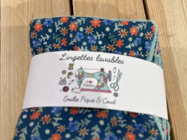 Lot 5 lingettes lavables 