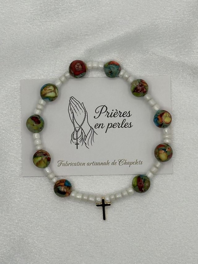 Dizainier artisanal multicolore – Croix dorée