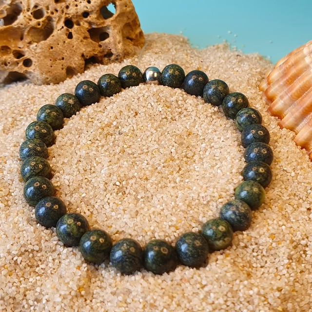 Bracelet en Perles de Serpentine de Russie