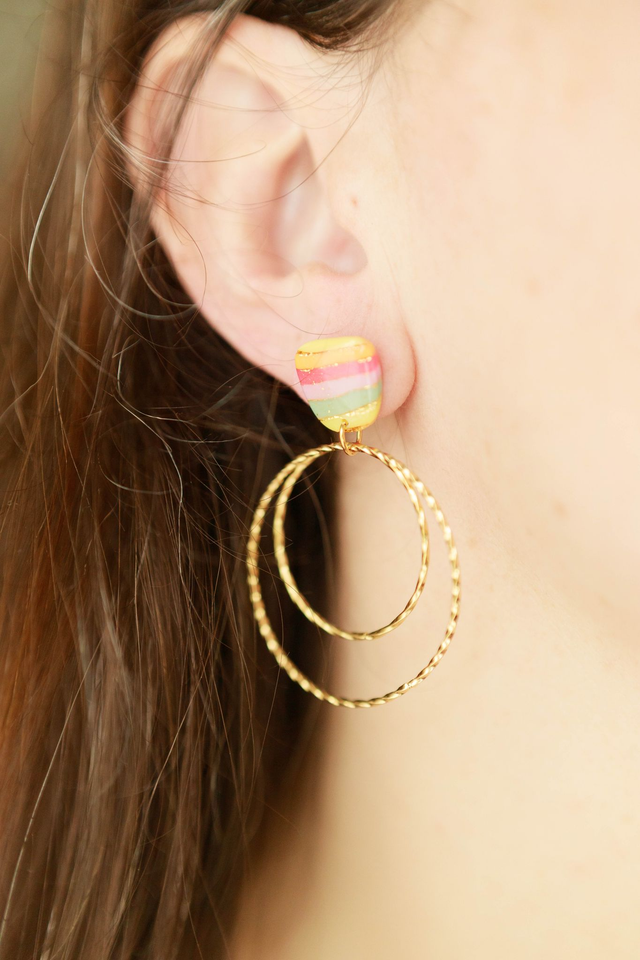 Boucles Oreilles Rondes Doubles Collection Gourmandises Acidulées