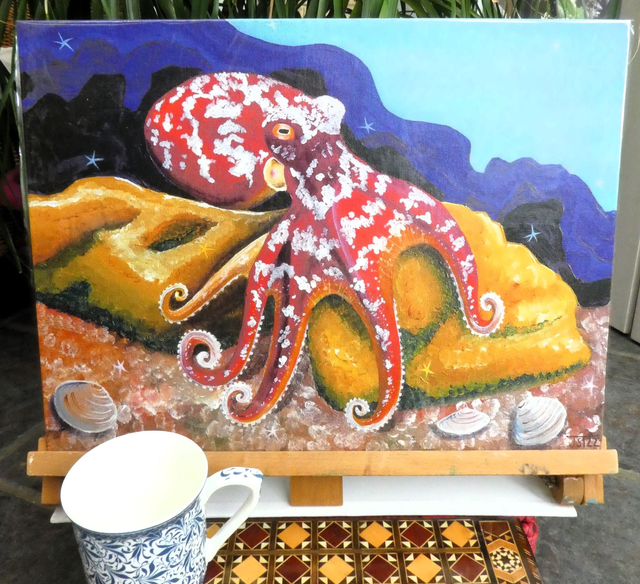 Open Edition Canvas Panel Print, from my "Marine Wonders" collection, "Cleverness"