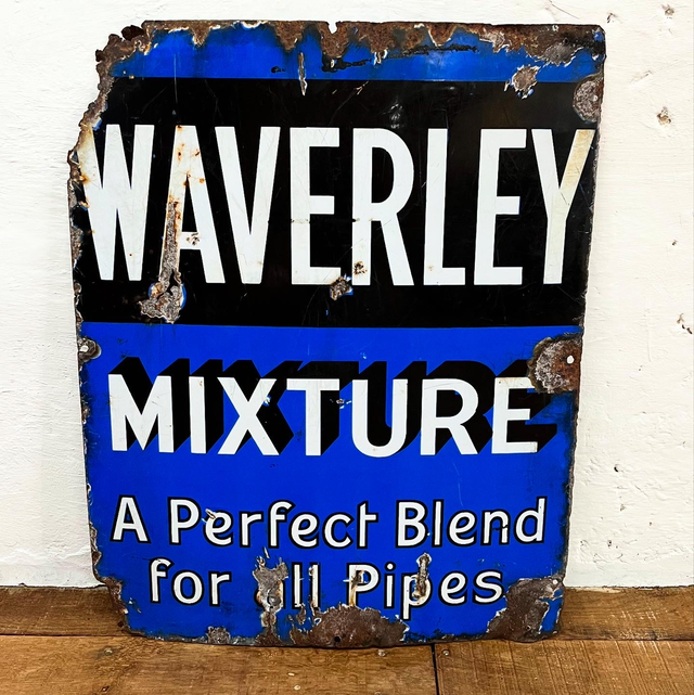 Early Lambert &amp; Butler “Waverley Mixture” Pipe Tobacco Enamel Advertising Sign 