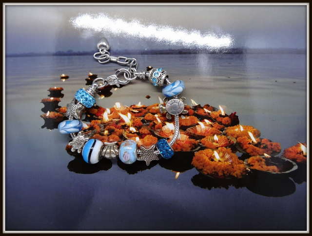 Bracelet  "Lagon Bleu " Murano