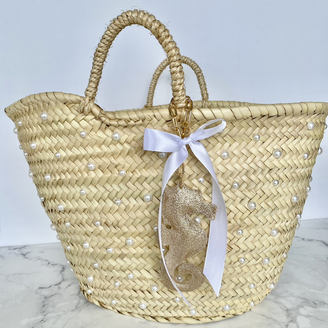 sac de plage à motif de perles