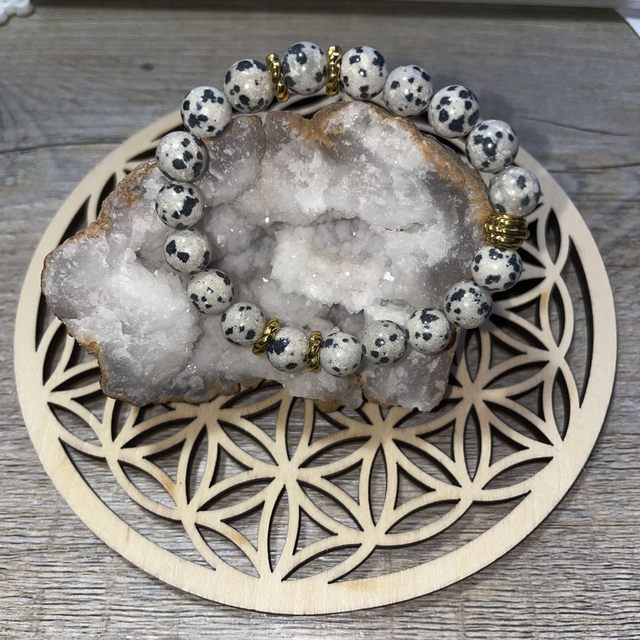 🧘♀️🐾Bracelet en Jaspe dalmatien