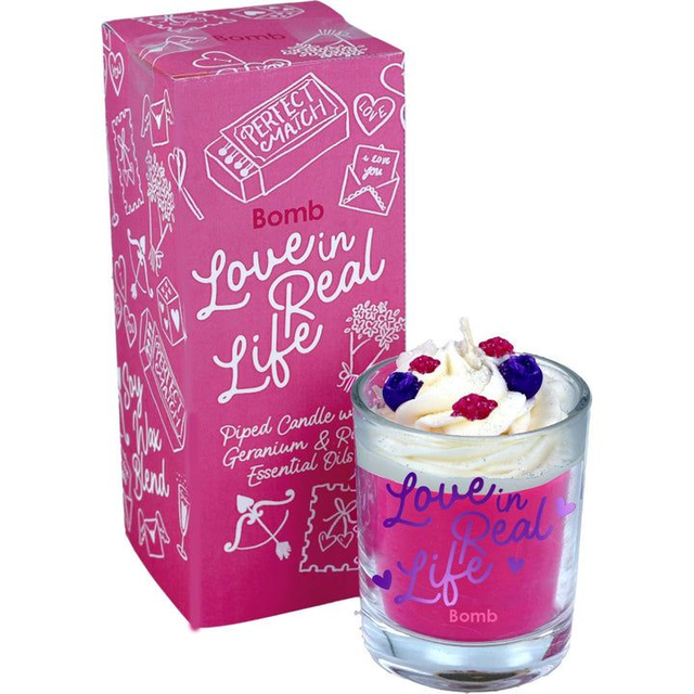 Love in Real Life Piped Candle