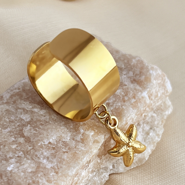 Bague SOLEDAD Étoile | Ajustable en acier inoxydable 