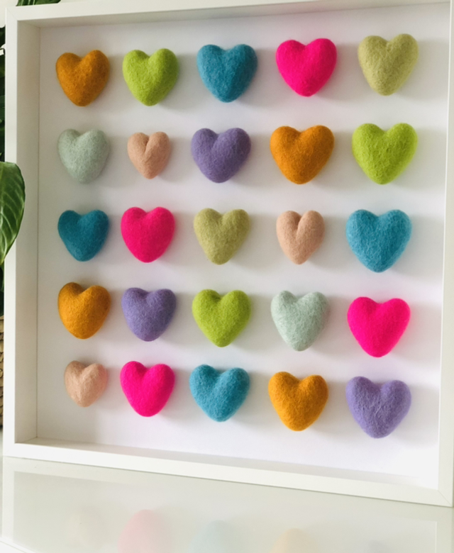 Colourful hearts - large frame