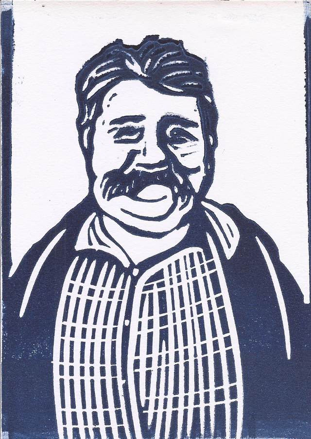 Lino-carte Monsieur Guérin