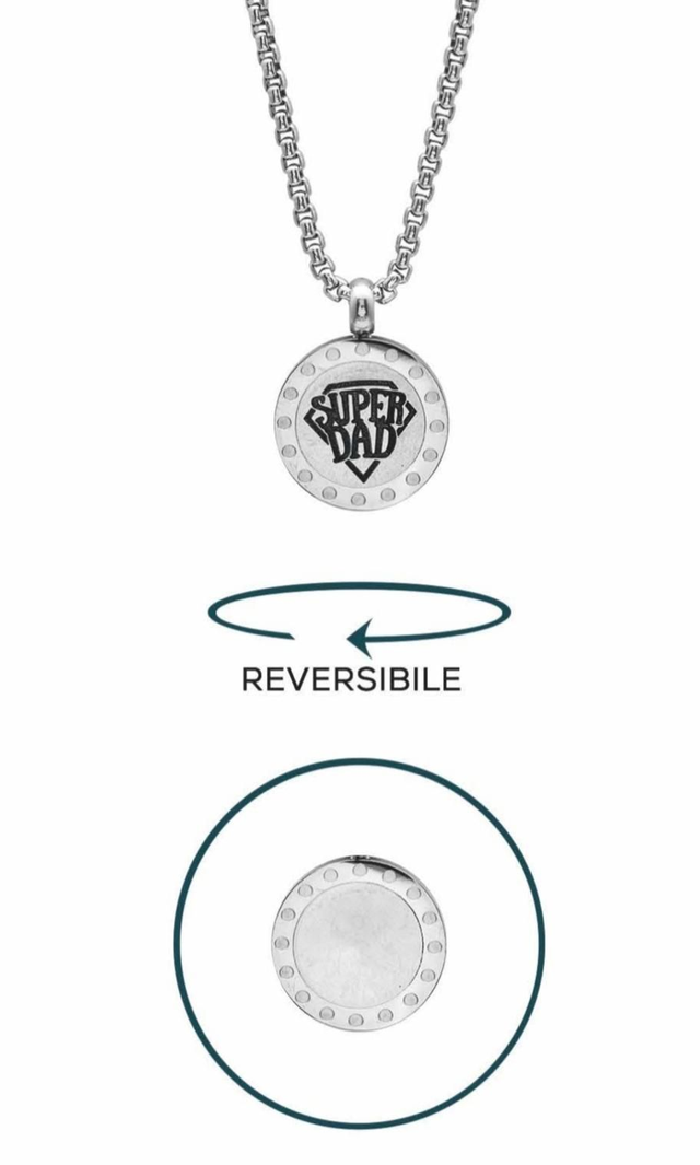 Collana in acciaio reversibile festa del papà for you jewels