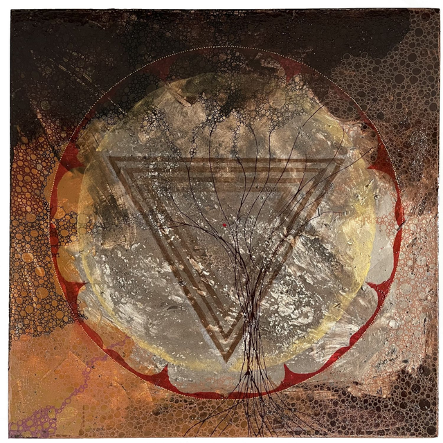 Le Songe d'Yggdrasil  - oeuvre originale 60 x 60cm