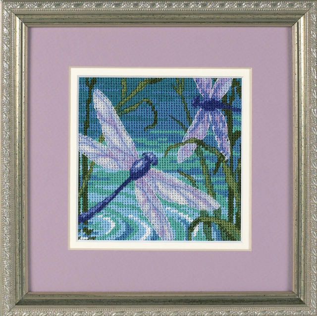 Needlepoint Kit: Mini: Dragonfly Pair - Dimensions 