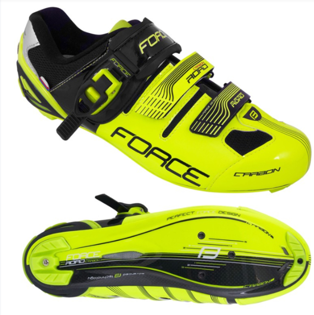 Chaussures route Force Road Carbon Noire / Jaune fluo
