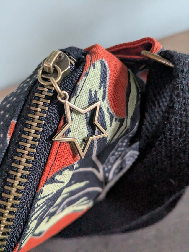 Sac banane grand modèle fleuri rouille