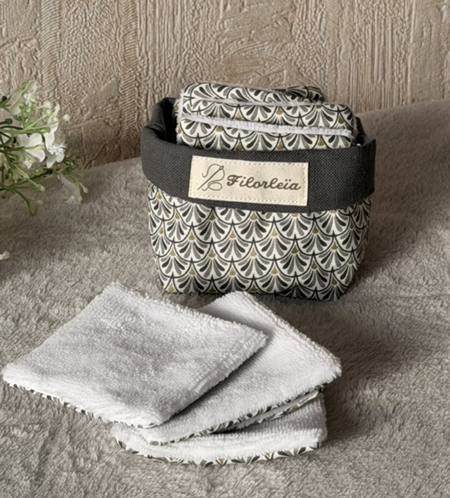 7 Lingettes réutilisables + panière